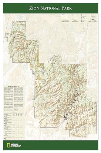 National Geographic Zion National Park Wall Map (24 x 36 in) (National Geographic Reference Map) (9781597751506) by National Geographic Maps
