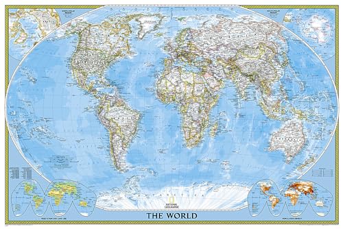 Beispielbild fr National Geographic: World Classic Wall Map (Poster Size: 36 x 24 inches) (National Geographic Reference Map) zum Verkauf von Lakeside Books