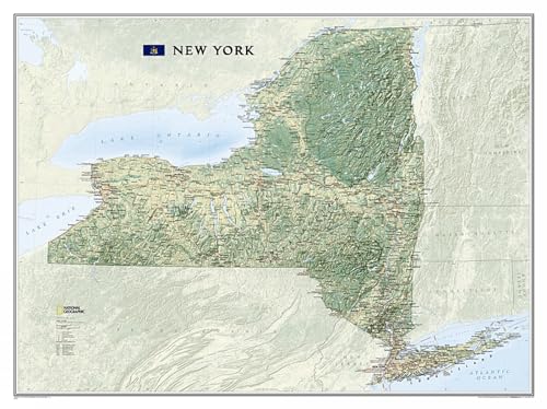 National Geographic New York Wall Map (40.5 x 30.25 in) (National Geographic Reference Map) (9781597752374) by National Geographic Maps