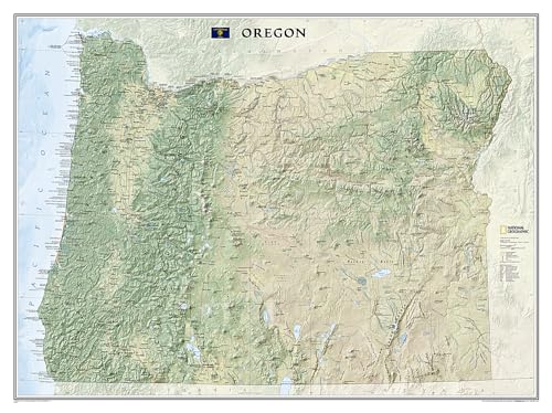 National Geographic Oregon Wall Map - Laminated (40.5 x 30.25 in) (National Geographic Reference Map) (9781597752411) by National Geographic Maps