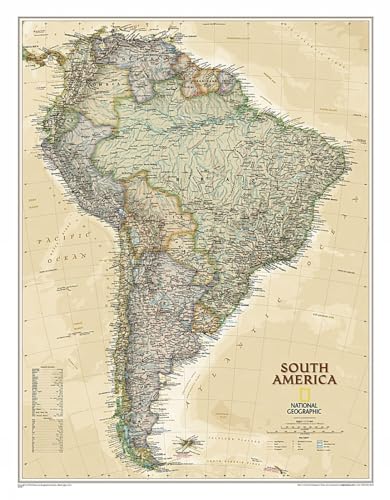 South America Executive Flat: Wall Maps Continents (National Geographic Reference Map) (9781597752756) by National Geographic Maps