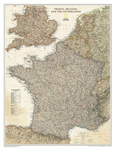 National Geographic: France, Belgium, and The Netherlands Executive Wall Map (23 x 30 inches) (National Geographic Reference Map) (9781597752879) by National Geographic Maps