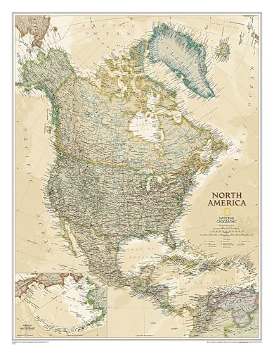 National Geographic North America Wall Map - Executive (23.5 x 30.25 in) (National Geographic Reference Map) (9781597752909) by National Geographic Maps