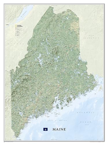 National Geographic Maine Wall Map - Laminated (30.25 x 40.5 in) (National Geographic Reference Map) (9781597753494) by National Geographic Maps