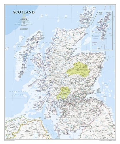 9781597753609: National Geographic Scotland Wall Map - Classic (30 x 36 in) (National Geographic Reference Map)