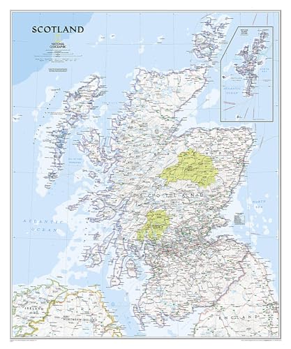 Stock image for National Geographic: Scotland Classic Wall Map - Laminated (30 x 36 inches) (National Geographic Reference Map) for sale by Lakeside Books