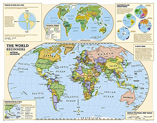 Kids Beginners World Education (Grades K-3) Flat: Wall Maps Education (National Geographic Reference Map) (9781597753791) by National Geographic Maps