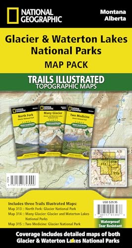 

GlacierWaterton Lakes National Parks,Map Pack Bundle Trails Illustrated National Parks National Geographic