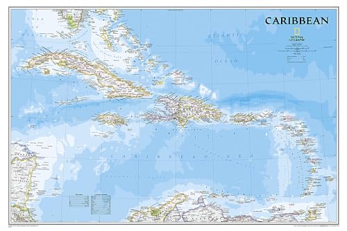 Stock image for National Geographic: Caribbean Classic Wall Map (36 x 24 inches) (National Geographic Reference Map) for sale by Ergodebooks