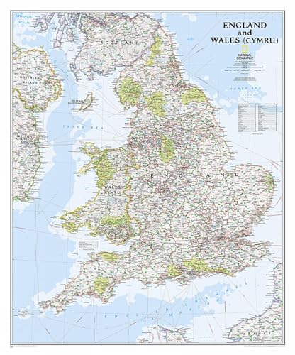 Beispielbild fr National Geographic: England and Wales Classic Wall Map (30 x 36 inches) (National Geographic Reference Map) zum Verkauf von Ergodebooks