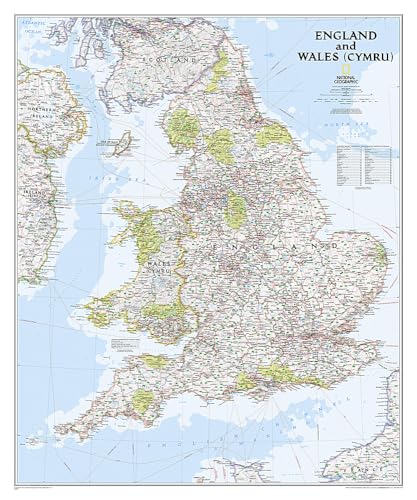 Beispielbild fr National Geographic: England and Wales Classic Wall Map - Laminated (30 x 36 inches) (National Geographic Reference Map) zum Verkauf von Lakeside Books