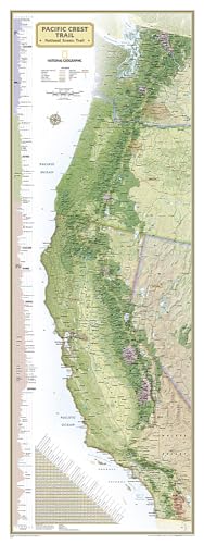 9781597755825: National Geographic Pacific Crest Trail Wall Map in gift box (18 x 48 in) (National Geographic Reference Map)