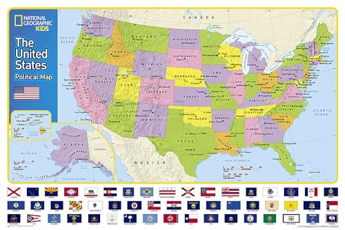 9781597756303: The United States For Kids Map [in Gift Box] (National Geographic Reference Map)