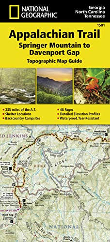 Stock image for Appalachian Trail: Springer Mountain to Davenport Gap Map [Georgia, North Carolina, Tennessee] (National Geographic Topographic Map Guide, 1501) for sale by Wonder Book