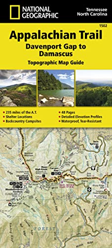 Beispielbild fr Appalachian Trail, Davenport Gap to Damascus [North Carolina, Tennessee] (National Geographic Topographic Map Guide) (National Geographic Topographic Map Guide, 1502) zum Verkauf von California Books