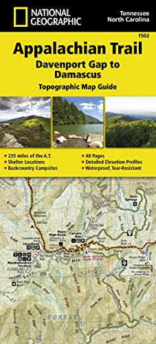 Stock image for Appalachian Trail, Davenport Gap to Damascus [North Carolina, Tennessee] (National Geographic Topographic Map Guide) (National Geographic Topographic Map Guide, 1502) for sale by California Books