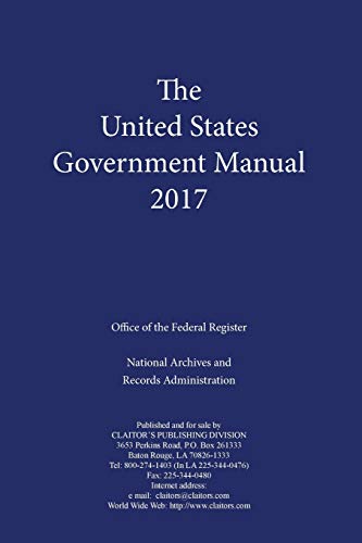 Beispielbild fr United States Government Manual 2017 zum Verkauf von Buchpark