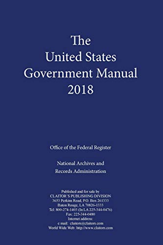 Beispielbild fr United States Government Manual 2018 zum Verkauf von Better World Books