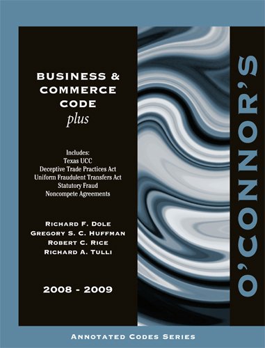 Beispielbild fr O'Connor's Business & Commerce Code Plus 2008-2009 zum Verkauf von HPB-Red