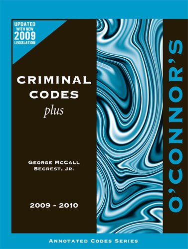 Stock image for O'Connor's Criminal Codes Plus 2009-2010 for sale by HPB-Red