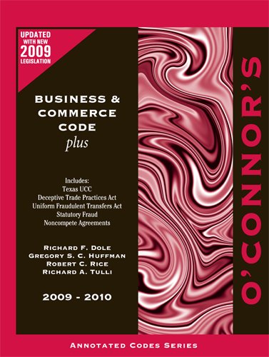 Beispielbild fr O'Connor's Business & Commerce Code Plus 2009-2010 zum Verkauf von HPB-Red