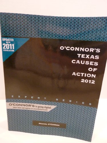 Stock image for O'Connor's Texas Causes of Action 2012 for sale by HPB-Red