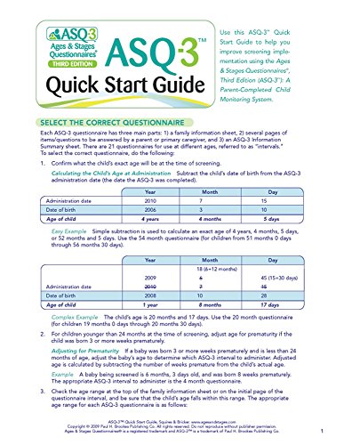 Imagen de archivo de Ages &amp; Stages Questionnaires (ASQ-3): Quick Start Guide (English) a la venta por Blackwell's