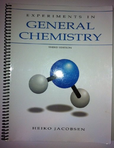 Beispielbild fr Experiments in General Chemistry zum Verkauf von Better World Books