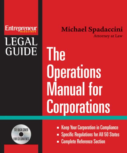 Stock image for The Operations Manual for Corporations (Entrepreneur Legal Guides) for sale by SecondSale