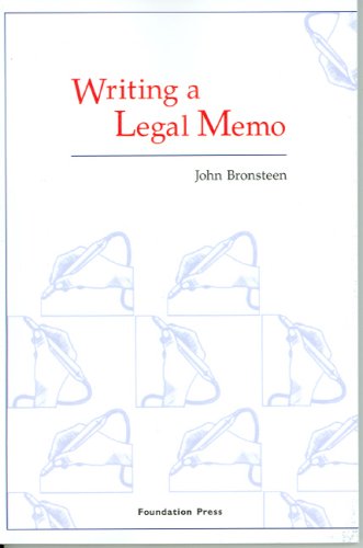 Stock image for Writing a Legal Memo (Career Guides) for sale by Books of the Smoky Mountains