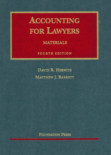 Imagen de archivo de Accounting for Lawyers (University Casebook Series) a la venta por West Coast Bookseller