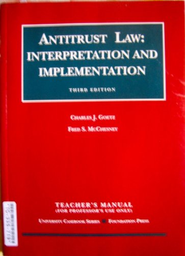9781599410760: Antitrust Law : Interpretation and Implementation [Taschenbuch] by CHARLES J ...