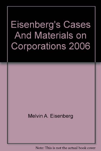 Stock image for Eisenberg's Cases And Materials on Corporations 2006 for sale by Half Price Books Inc.