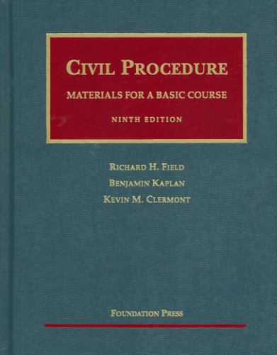 Beispielbild fr Civil Procedure- Materials for a Basic Course (University Casebook) zum Verkauf von HPB-Red