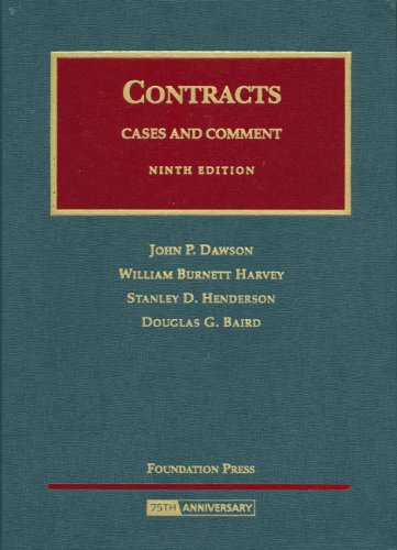 Beispielbild fr Contracts (University Casebook Series) zum Verkauf von Hawking Books