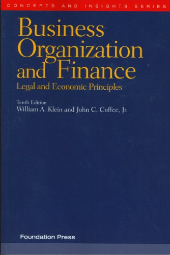 9781599412320: Business Organization and Finance: Legal and Economic Principles
