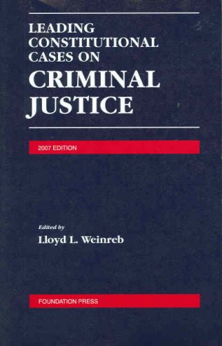 Stock image for Leading Constitutional Cases on Criminal Justice for sale by Better World Books