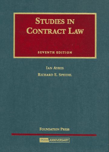 Beispielbild fr Studies in Contract Law (University Casebook) zum Verkauf von BooksRun