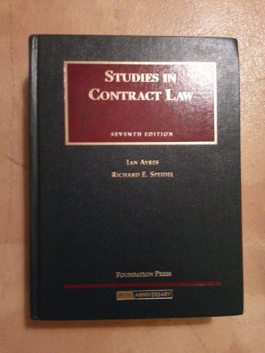 9781599412559: Studies in Contract Law (University Casebook)