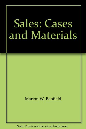 Imagen de archivo de Sales: Cases and Materials a la venta por ThriftBooks-Atlanta