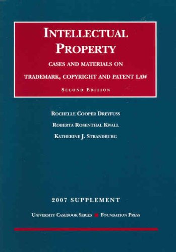 Beispielbild fr Intellectual Property Supplement: Cases and Materials on Trademark, Copyright and Patent Law zum Verkauf von ThriftBooks-Atlanta