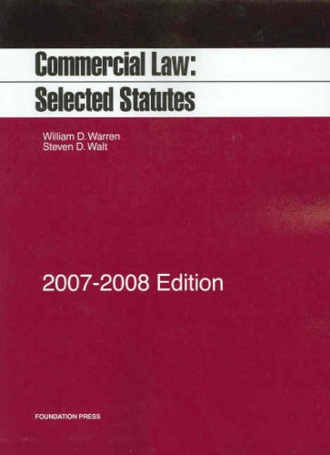 Beispielbild fr Commercial Law : Selected Statutes zum Verkauf von Better World Books