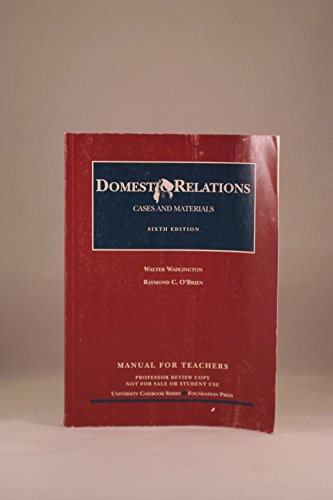 Domestic Relations: Cases and Materials (9781599413211) by Ray Obrien