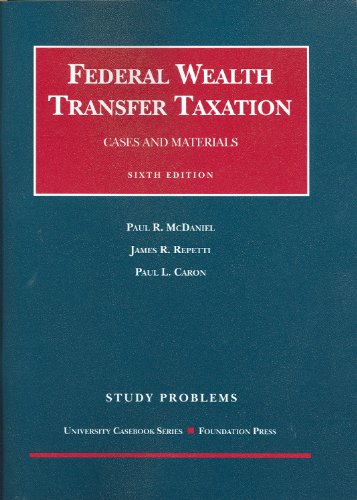 Imagen de archivo de Study Problems to Accompany Federal Wealth Transfer Taxation, Cases and Materials a la venta por Better World Books