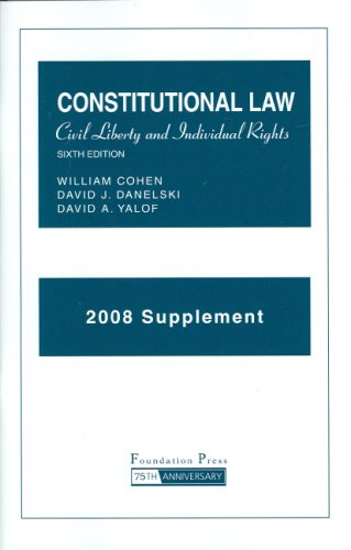 Imagen de archivo de Constitutional Law Civil Liberty and Individual Rights, 6th, 2008 Supplement a la venta por Ergodebooks