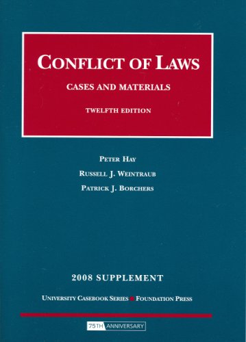 Stock image for Conflict of Laws, Cases and Materials, 12th, 2008 Supplement for sale by Discover Books