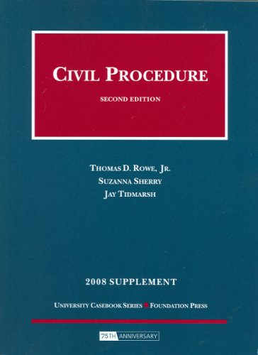 Imagen de archivo de Civil Procedure 2008 Statutory and Case Supplement (University Casebooks) a la venta por The Maryland Book Bank