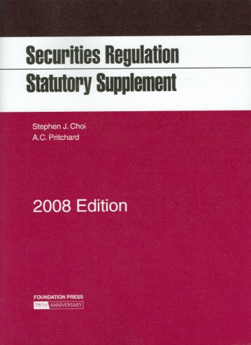 Beispielbild fr Securities Regulation Statutory Supplement, 2008 zum Verkauf von Better World Books