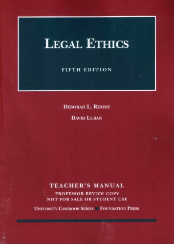 Imagen de archivo de Legal Ethics a la venta por Better World Books: West