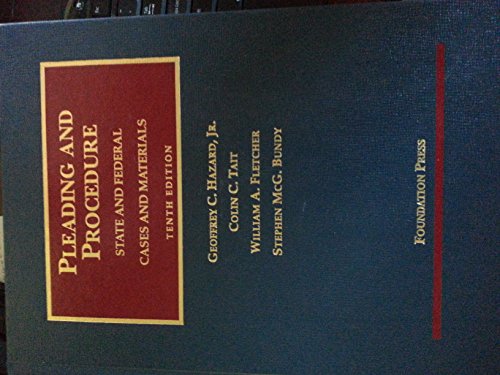 Beispielbild fr Cases and Materials on Pleading and Procedure: State and Federal (University Casebook Series) zum Verkauf von HPB-Red